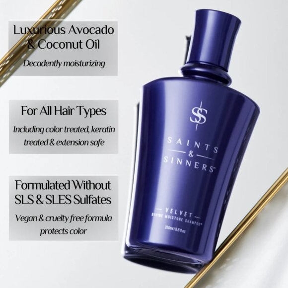 Saints & Sinners Velvet Divine Moisture Shampoo 8.5oz - Picture 2 of 6